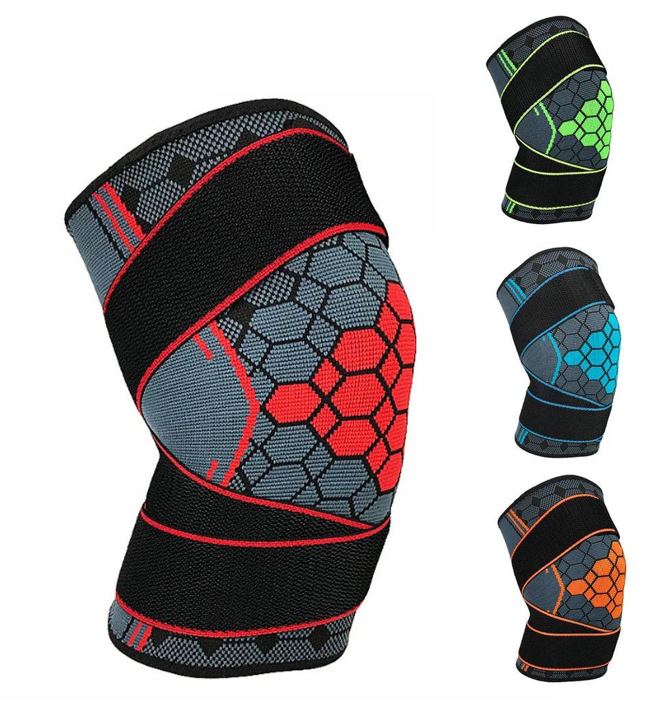 REXCHI 1 шт. спортивные наколенники давление колено поддержка безопасности Защитное снаряжение Регулируемый эластичный Brace Pad Баскетбол волейбол