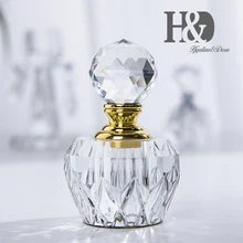 H & D 3ML arte de cristal hecho a mano Vintage Mini botella de Perfume envase recargable vacío decoración de la boda del hogar recuerdo regalo de viaje