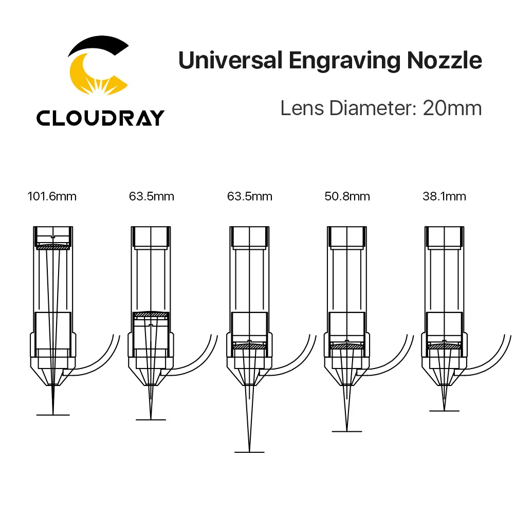 Cloudray воздушный сопло соединение Универсальный гравировальный сопло для лазерной головки на СО2 станок для лазерной резки