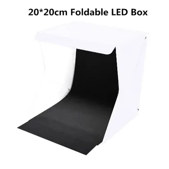 

20*20cm LED Lightbox with 2 EVA Backdrops Mini Foldable Studio Diffuse Soft Box Photography Background Photo Studio box