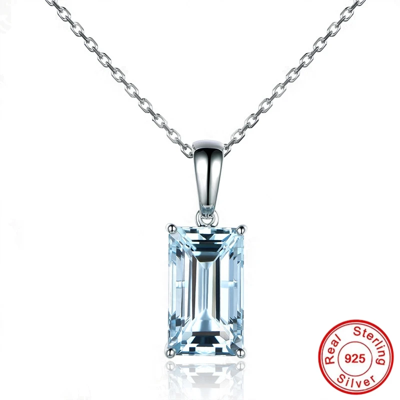 

NOT FAKE S925 Fine Jewelry necklace Topaz Necklace Women Handmade Custom Jewelry Retro Exquisite Semi Gemstone 18inch
