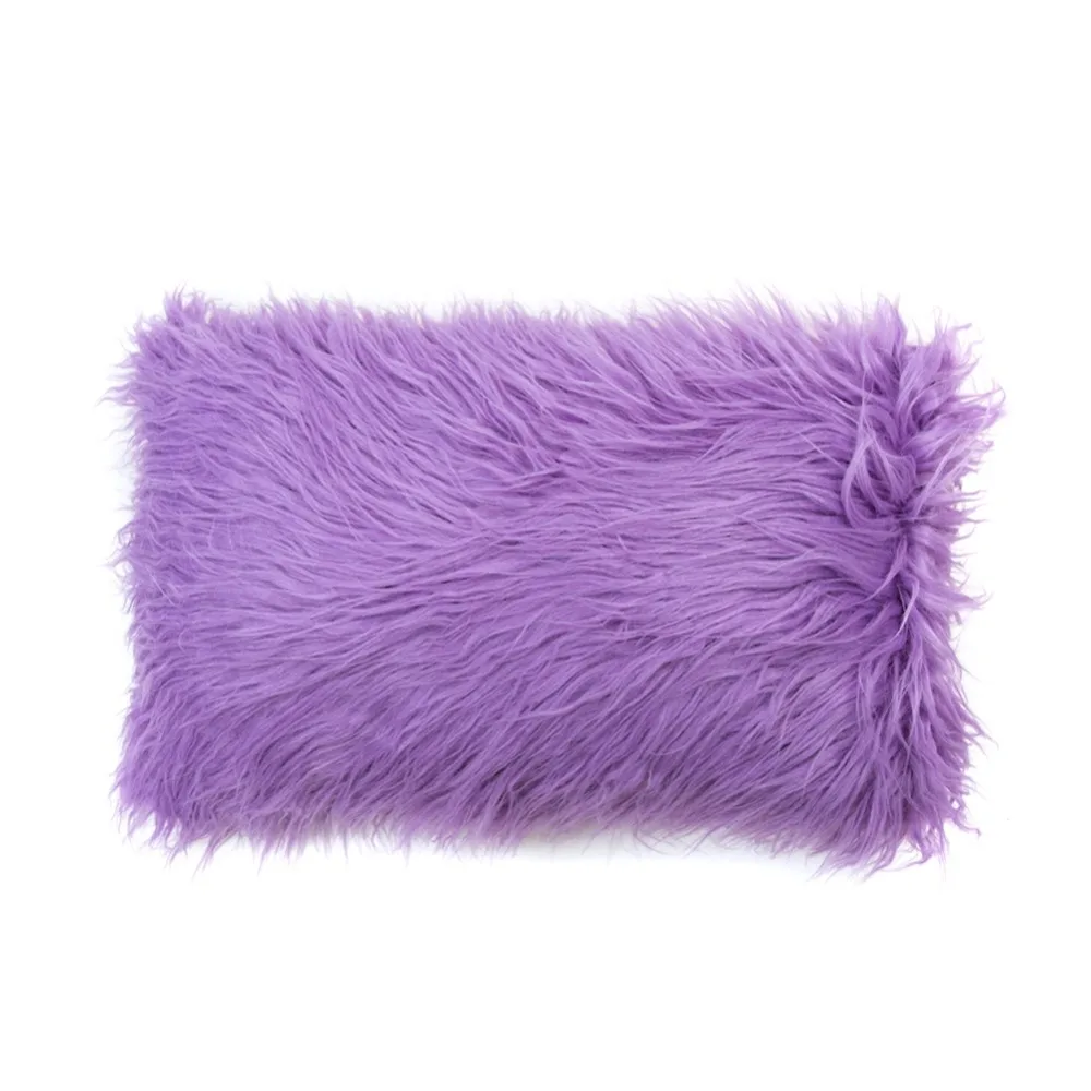 

Rectangle Posh Style Long Plush Decorative Pillowcase Throw Pillow Cover Simple and Noble 20 x12 Inches Waist Pillowcase New