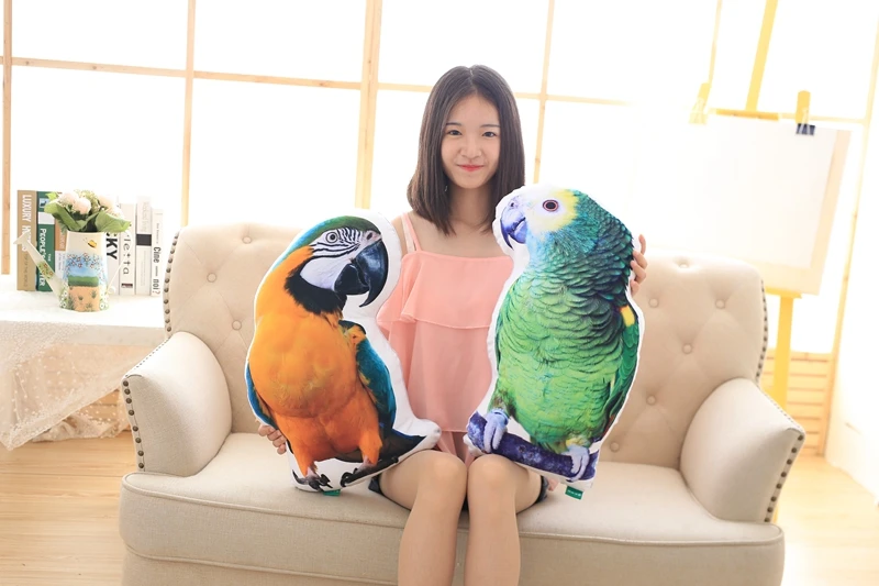 

Free Shipping 1pcs 58cm 3D Parrot Cushion Cartoon Nap Pillow Car Plush Cushions Sofa Seat Cushion Home Decor Kids Gifts ST529