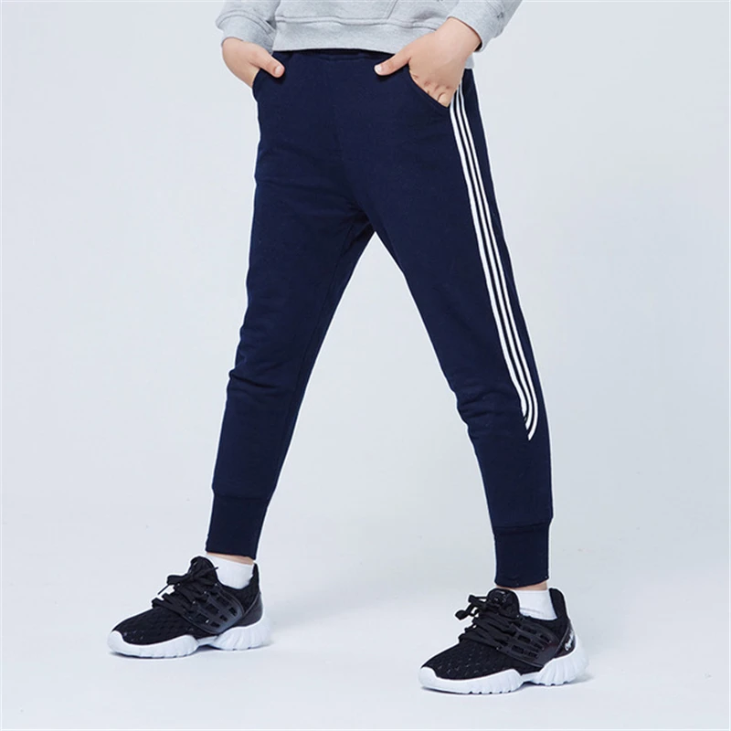 

Kid Winter Fashion Thick Leggings Boys Comfortable Fleece Lined Sport Pants Children Striped School Trousers Pants AA60505