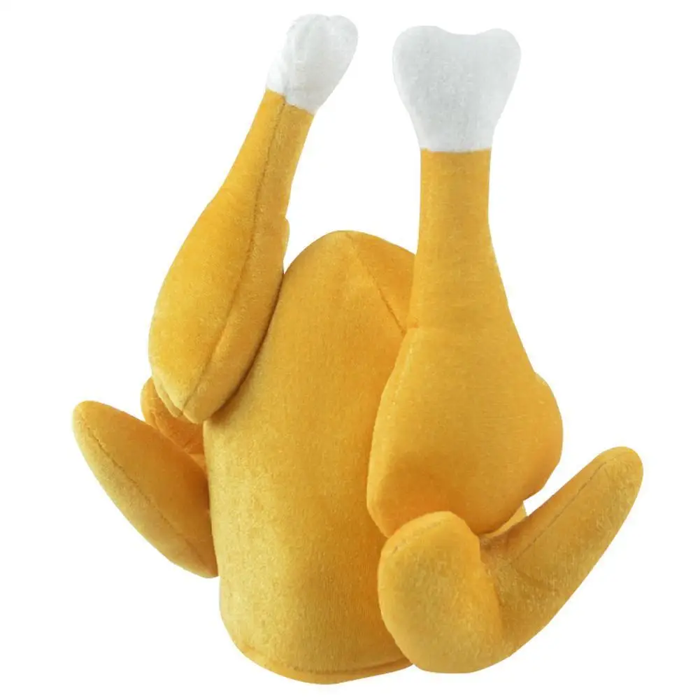 

2018 Hot Cute Plush Turkey hat Thanksgiving Day Roasted Funny Turkey leg hat for holiday party Drop Shipping