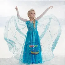 E-babe/, новинка года, платье принцессы Эльзы из тюля для дня рождения, голубовечерние платье с длинными рукавами для девочек