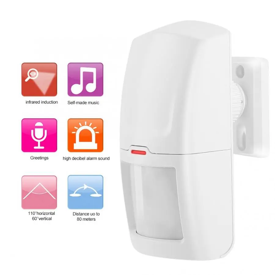 

Wireless Security Alarm System 1 Sound Light Siren 2 Infrared Sensor Detector (JD11+HW-03D)