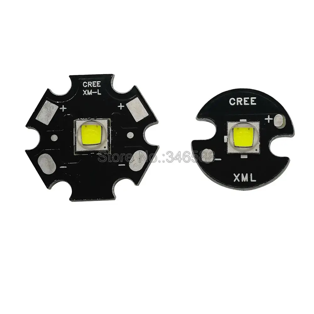 Светодиодсветильник лампа 10 Вт Cree XM L2 T6 XML2 20 мм черная печатная плата белый теплый