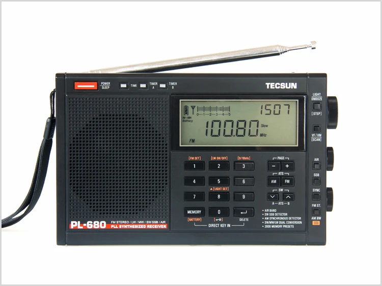 TECSUN PL680 PLL World Band ресивер FM-стерео MW LW SW SSB AIR Band Черный