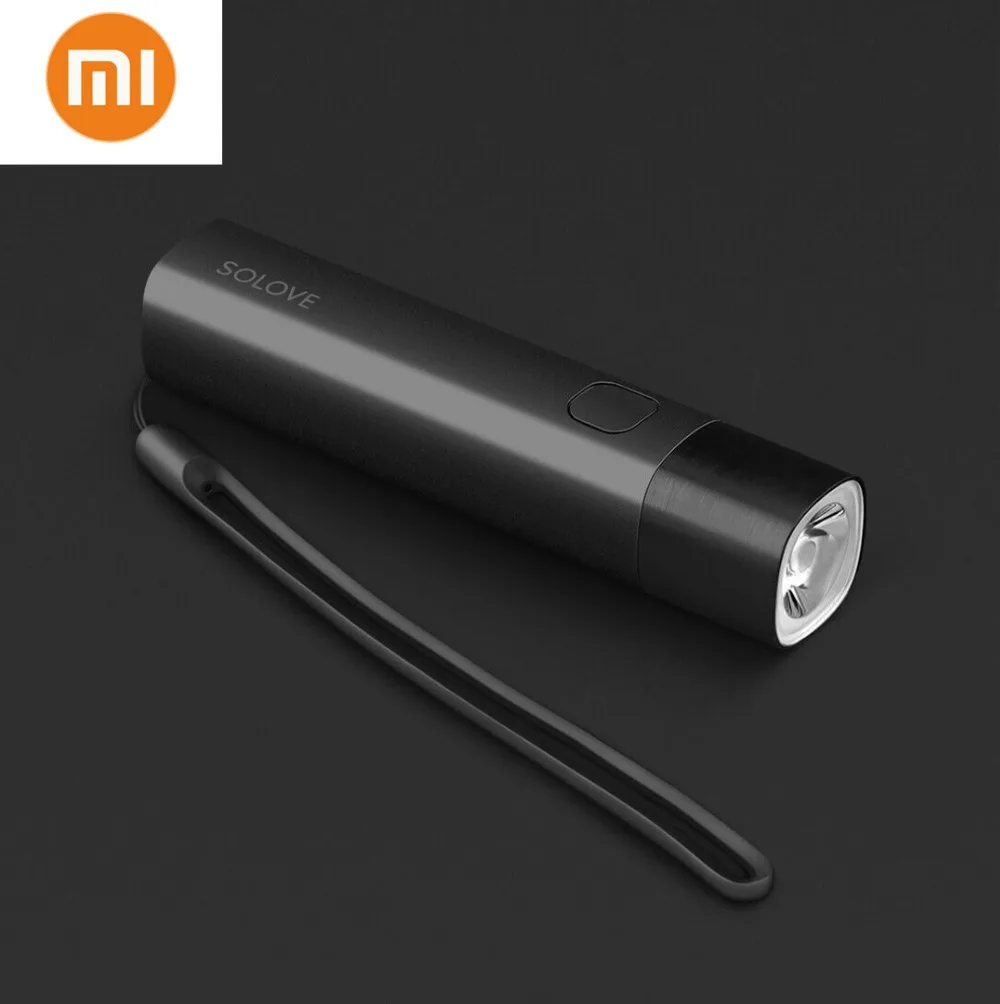 Xiaomi Solove X3 USB Перезаряжаемый яркий EDC фонарик 3000 мАч Внешний аккумулятор портативный мини светодиодный фонарик для велосипеда