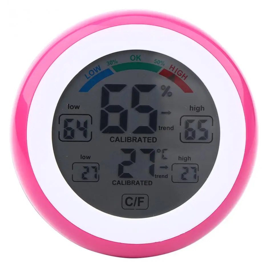 

Digital LCD Display Indoor Thermometer Hygrometer Round Wireless Electronic Temperature Humidity Meter Weather Station Tester