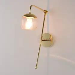 Скандинавская Современная Регулируемая настенная лампа Искусство черный стеклянный шар Креативный светодиодный настенный светильник