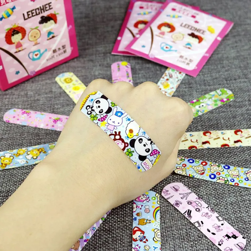 

100PCs Waterproof Breathable Cute Cartoon Band Aid Hemostasis Adhesive Bandages First Aid Emergency Kit For Kids Children