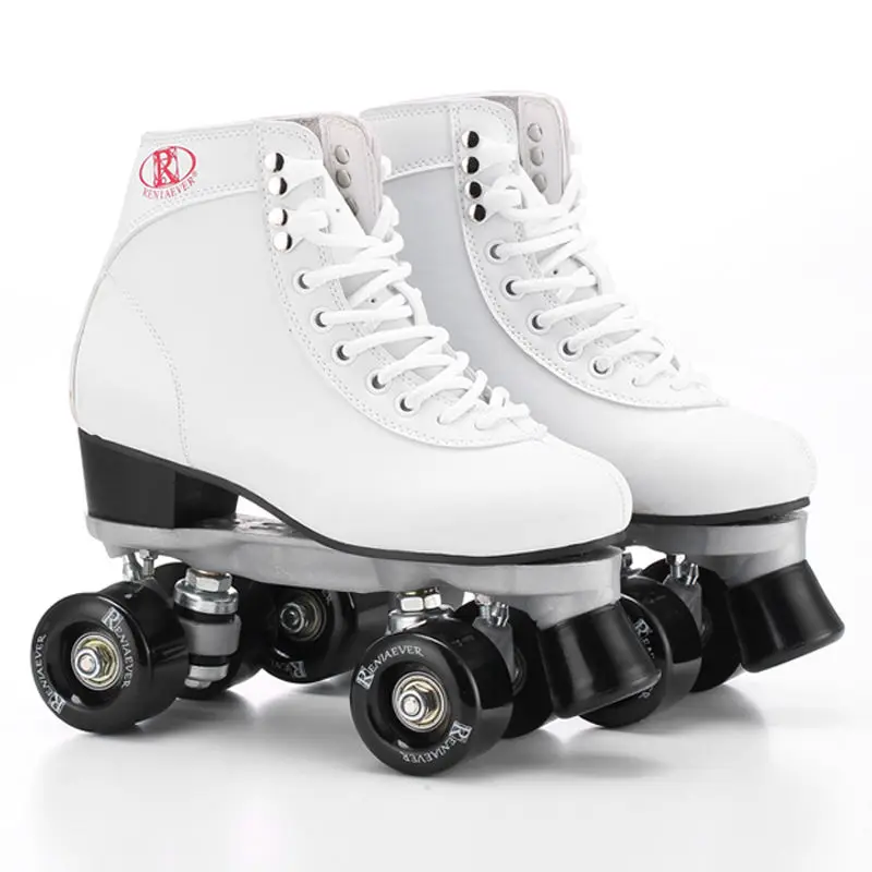 Roller Skates Double Line White Skates Black Wheel Men Women Unsex