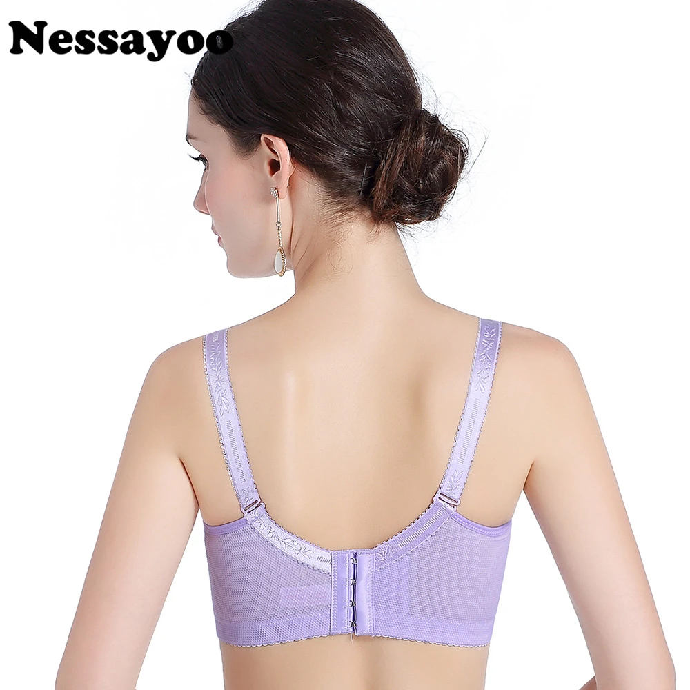 Nessayoo Women Bh Push Up Lace Bralette Thin Cup Cute Mesh Bra Brassiere  Femme Contract Solid Color Lace Sexy Lingerie 75 85 95 - Bras - AliExpress