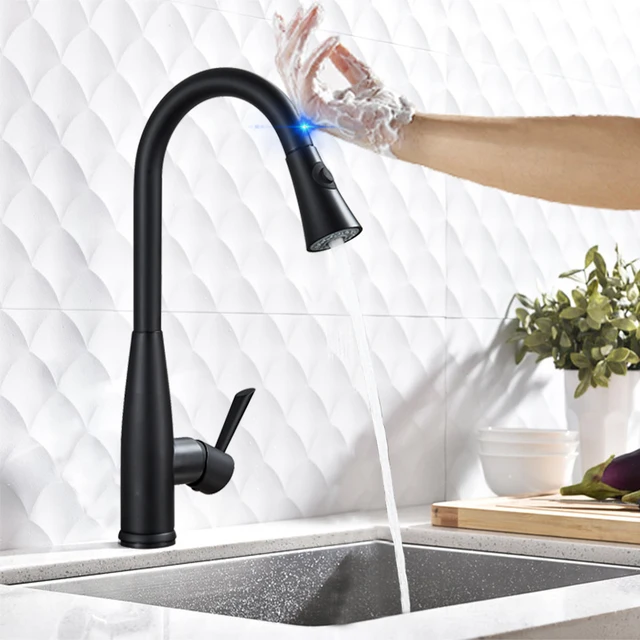 Special Offers Matte Black Pull Out Sensor Kitchen Faucet Sensitive Smart Touch Control Faucet Mixer For Kitchen Touch Sensor Kitchen Mixer Tap Special Offers Matte Black Pull Out Sensor Kitchen Faucet Sensitive Smart Touch Control Faucet Mixer For Kitchen Touch Sensor Kitchen Mixer Tap