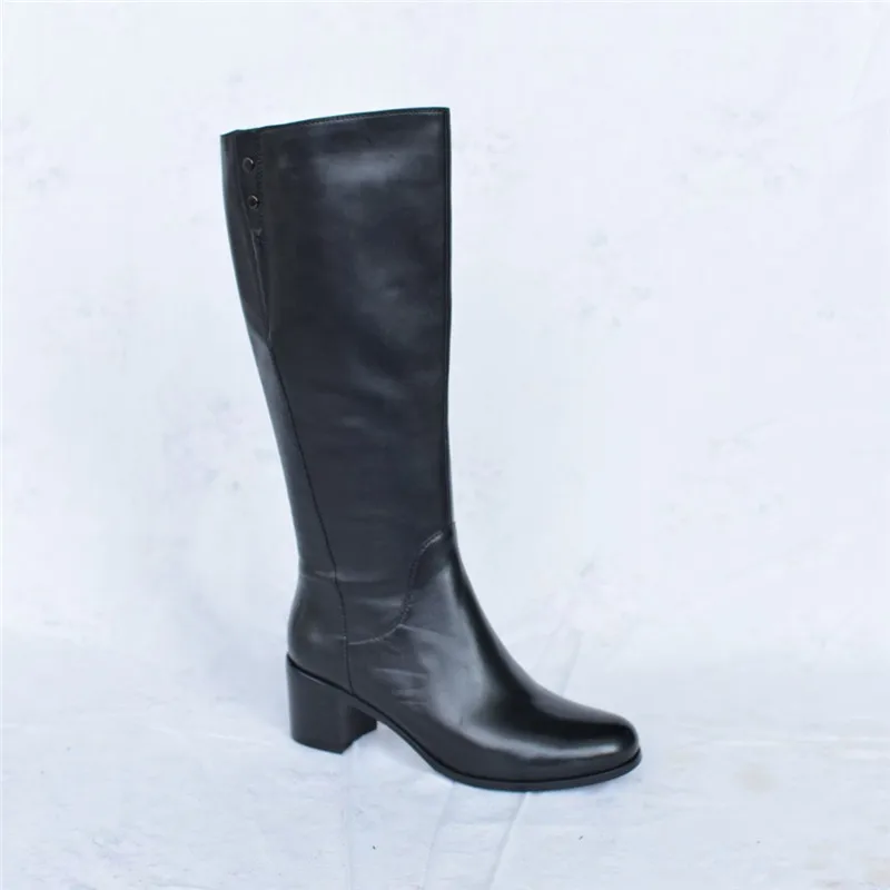 Hiver Fn44 Cuir Femmes Talon Véritable Femme Chaud 2018 Doublé En Pritivimin Épais D'équitation Automne Chaussures Bottes Dames Bottines PXN8n0wOk
