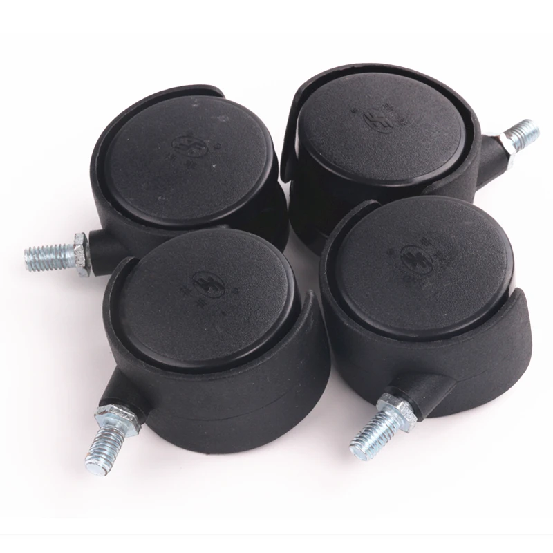 

4PCS Black Plastic 50mm Replacement Swivel Casters Office Chair Sofa Wheels Rolling Roller Caster Furniture Hardware Accessories