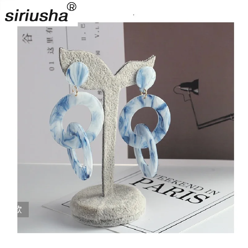 

New Acrylic Long Earrings Acetate Cross-border Explosion models Retro Personality Earrings Goddess Temperament Ear Jewelry S183
