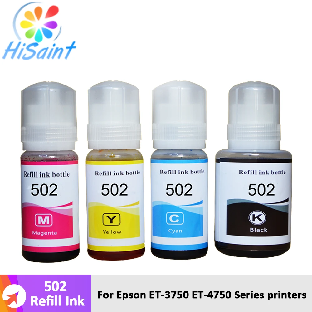 Hisaint для Epson T502 комплект пополнения чернил для Epson ECOTANK ET-2700 ET-2750 ET-3700 ET-3750 ET-4750 ET-7700 ET-7750 струйный принтер