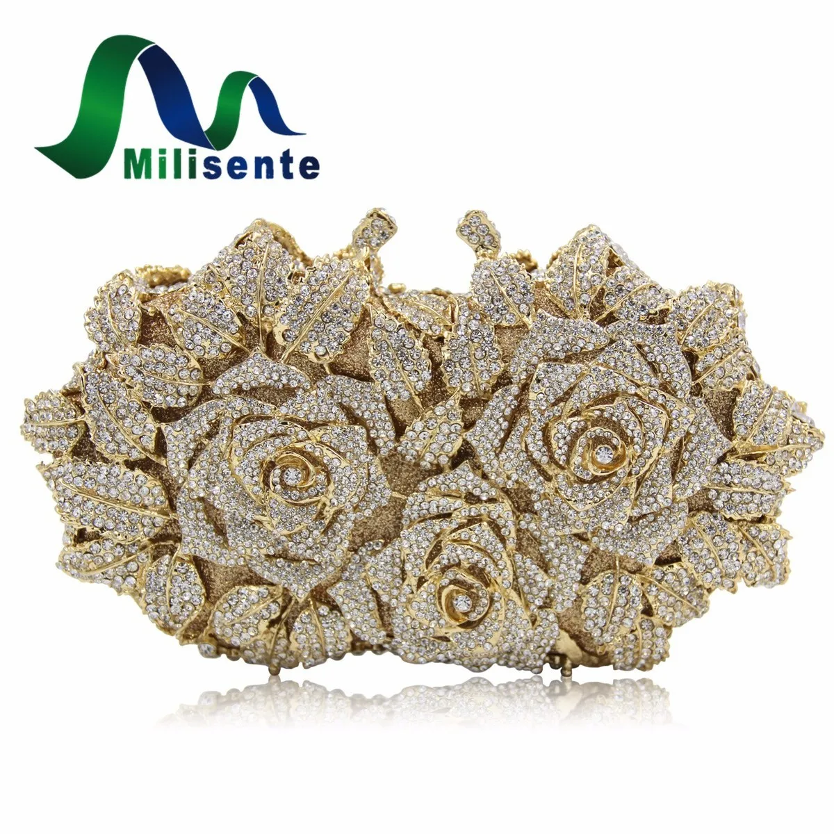 Milisente Women Flower Crystal Bags Silver Wedding Clutch Purses Luxury Evening Clutches Diamond Party Bag Milisente Women Flower Crystal Bags Silver Wedding Clutch Purses Luxury Evening Clutches Diamond Party Bag