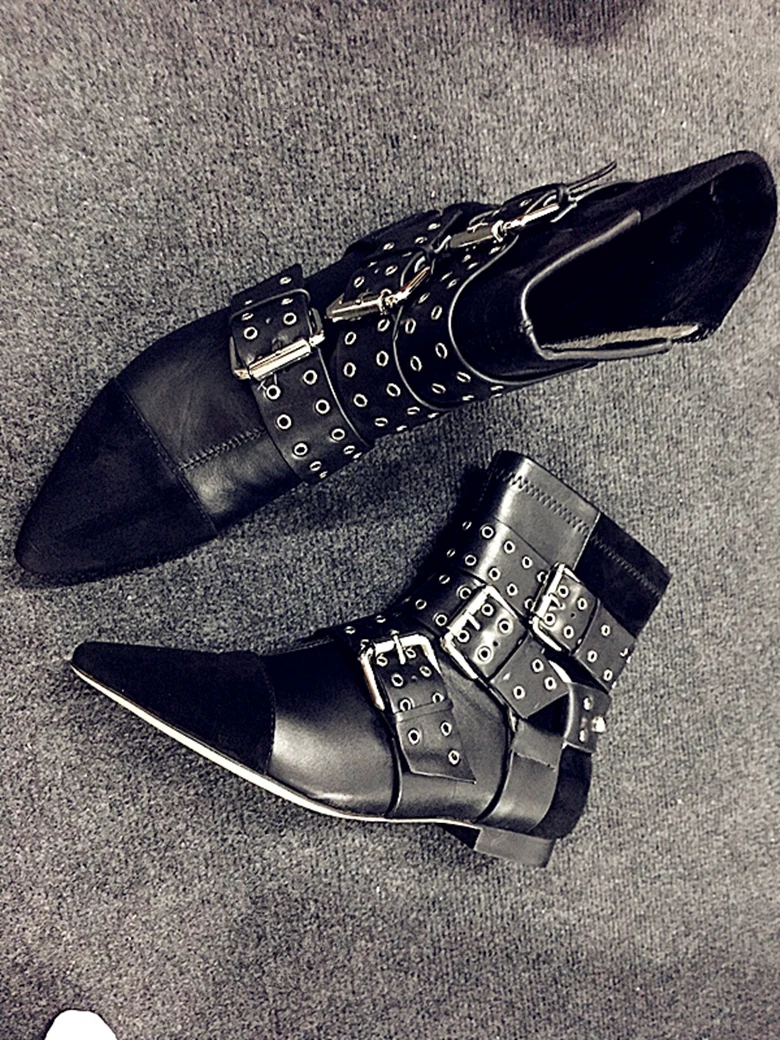 pointed toe flat boots womens