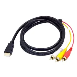 Кабель передатчика 1,5 м HDMI к RCA кабель HDMI штекерным 3RCA AV композитный Мужской M/M разъем адаптер