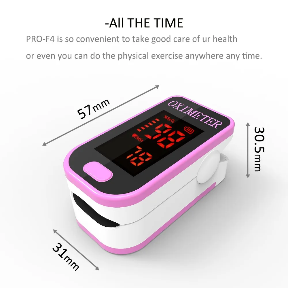 PRO-F4 Household Finger Pulse Oximeter,Heart Beat At 1 Min Saturation Monitor Pulse Heart Rate Blood Oxygen SPO2-multiple colour