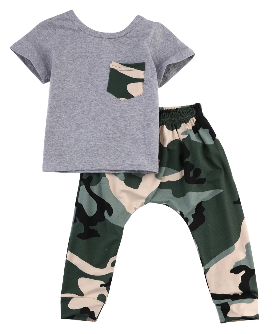 

0-3Y Newborn Toddler Infant Baby Boys Clothes Outfits Cotton T Shirt Pants Trousers 2PCS Clothes