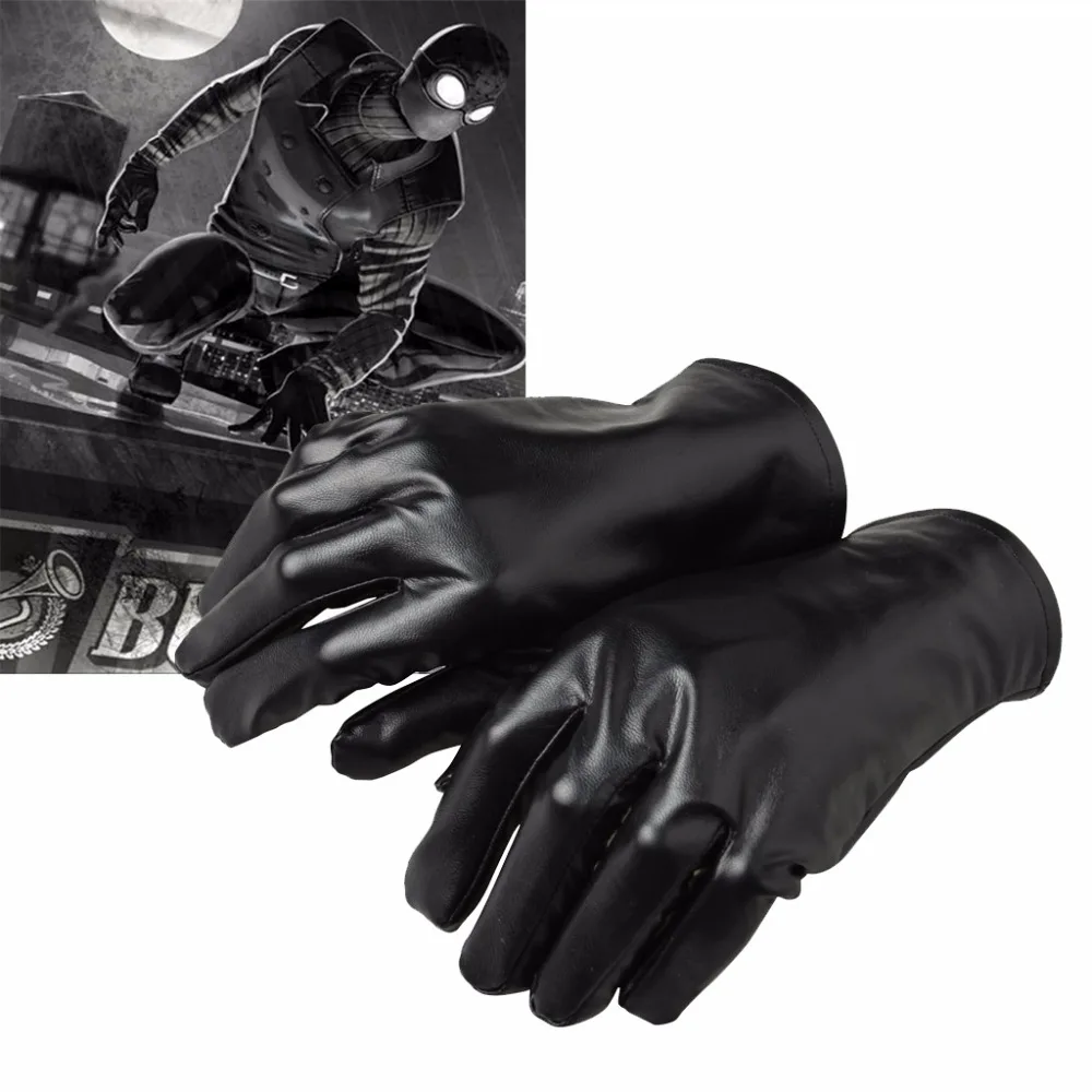Cosplaydiy Comics Cosplay Gloves Noir Adult Winter Black Leather