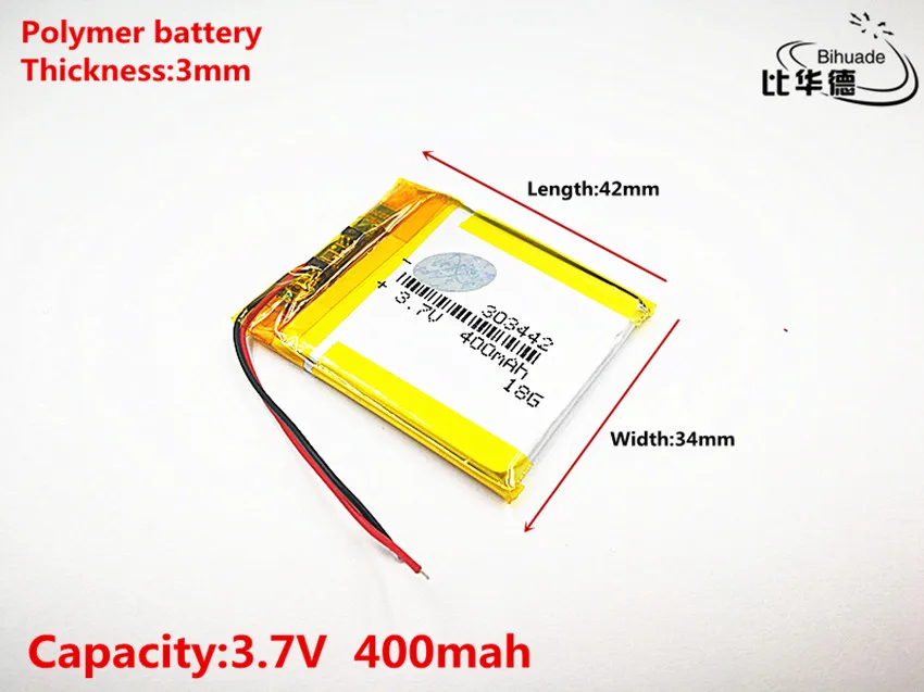 8 шт хорошего качества 3,7 V 400 mAh 303442 литий-полимерный Li-Po Li ion Перезаряжаемые Батарея ячейки для Mp3 MP4 MP5 gps Мобильный bluetooth