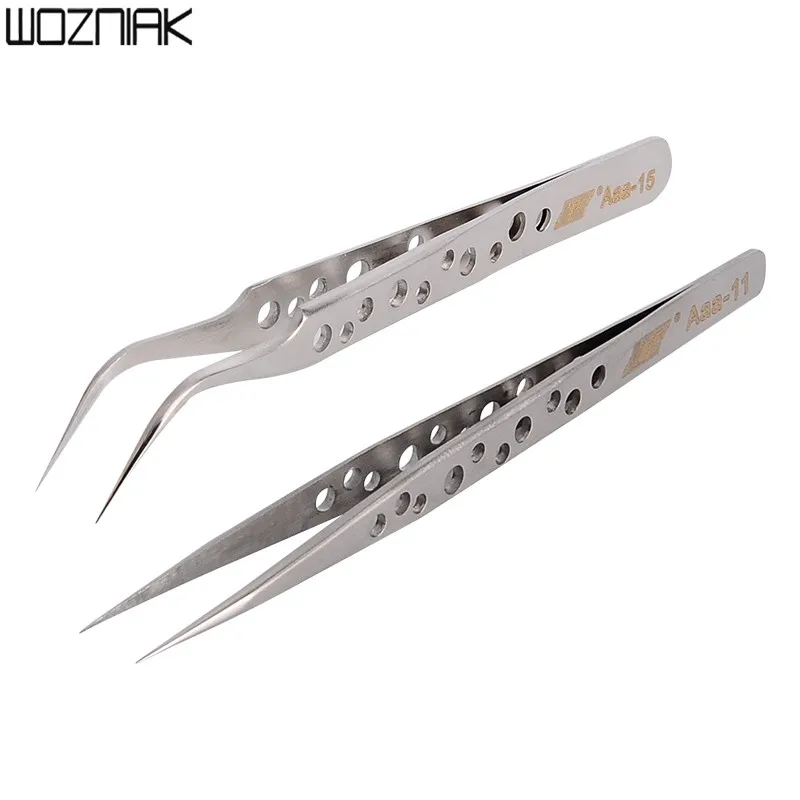 Stainless Steel Electronics Tweezers Set Kit Stainless Steel Anti