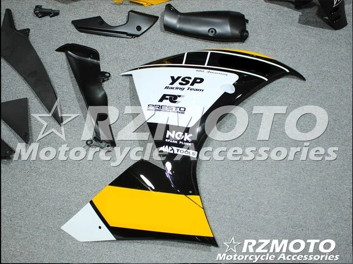 Мотоциклетный обтекатель abs для YAMAHA YZF-R1 13 14 YZF1000 2013- впрыска bodywor сенсационная, желтого, черного и белого цвета, из коллекции Zapatos ACE № 633