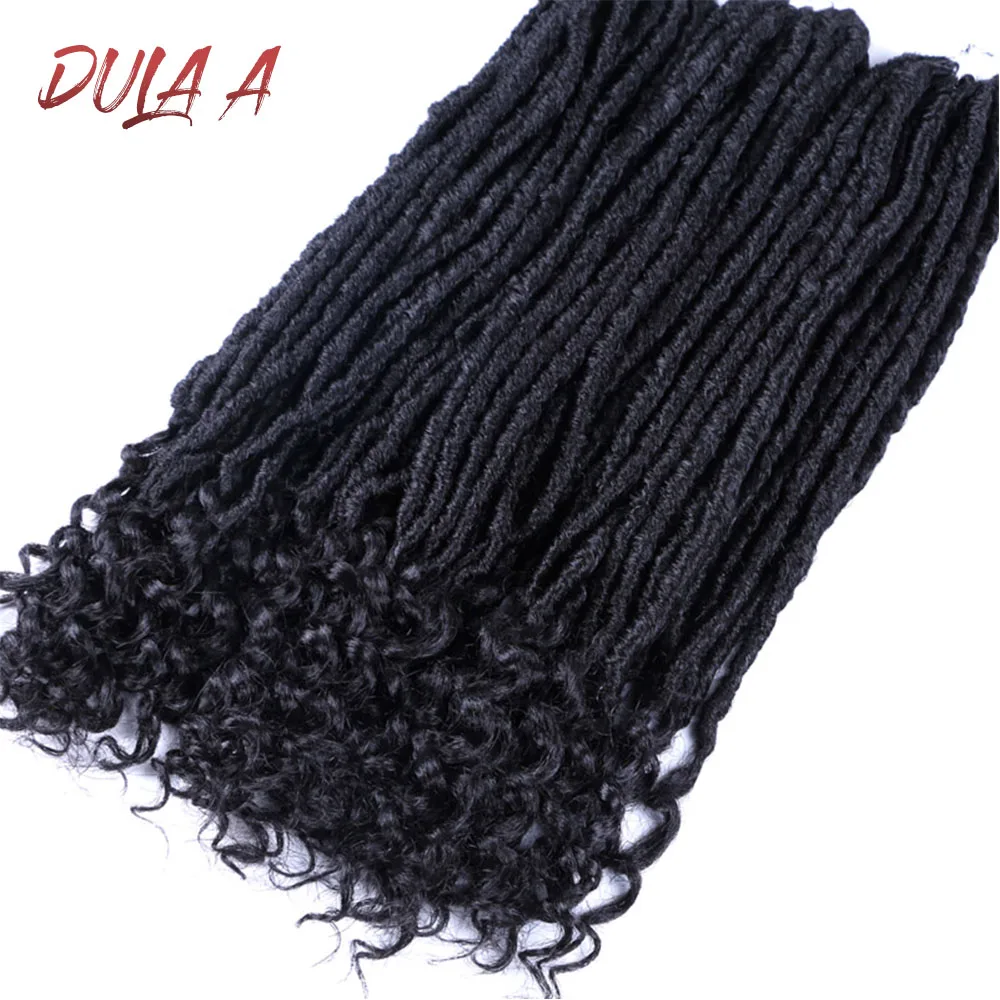 Dula A Ombre Goddess Faux Locs кудряшки для наращивания с синтетической мягкой Dread Locs крючком косы