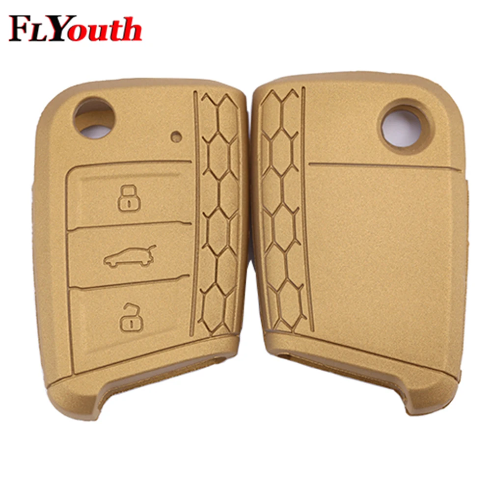 

For Skoda Octavia A7 Silicone Key Portect Cases For Volkswagen Golf 7 mk7 Key Case Bag Key Cover Car Accessories 1Pc Car Styling