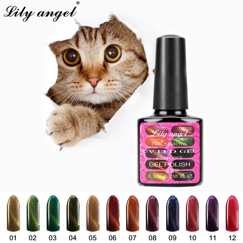 

LiLy Angel 7.3ml Cat Eye Nail Gel Polish 3D UV LED Shining Color Soak Off Varnish Manicure Glitter Polish