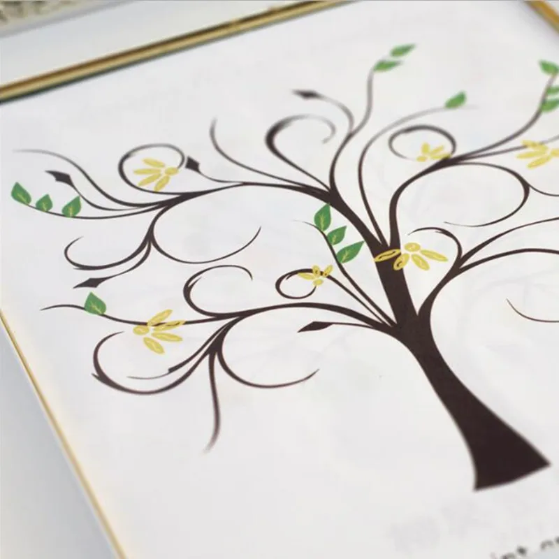 

30*40CM Thumb Print Wedding Tree Guest Book Fingerprint Tree Wedding Decorations Nice Tree Style