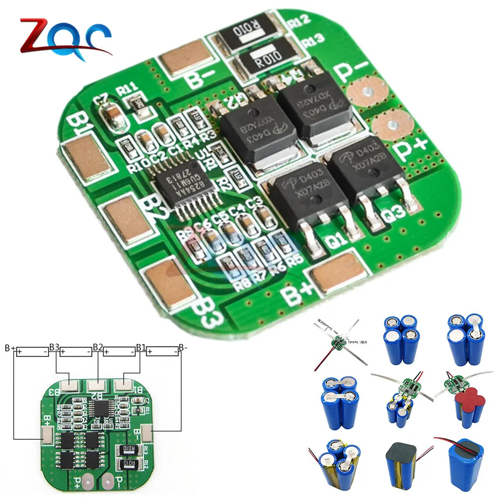 3S 20A литий-ионная литиевая батарея 18650 зарядное устройство PCB плата защиты BMS для сверлильного мотора 12,6 в Lipo ячеечный модуль 64x20x3,4 мм