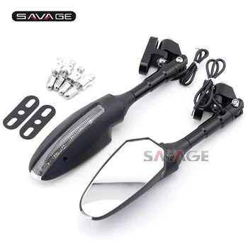 

For BMW K1200S 05-07/ K1300S 09-15 Motorcycle Adjustable Side Rearview Mirror with LED Turn Signal Light NEW