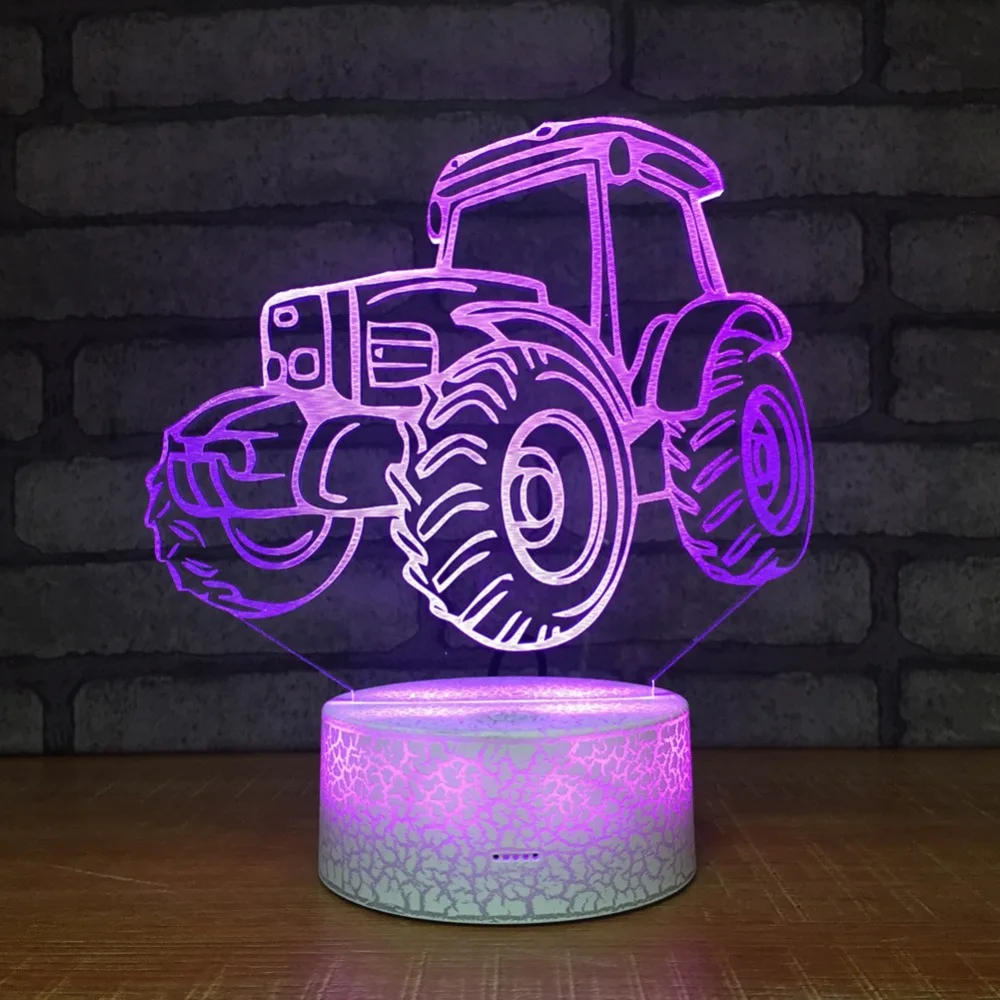 

New burst of cracked tractor USB lights colorful touch lights Creative product gifts 3D night lamp for Bar party