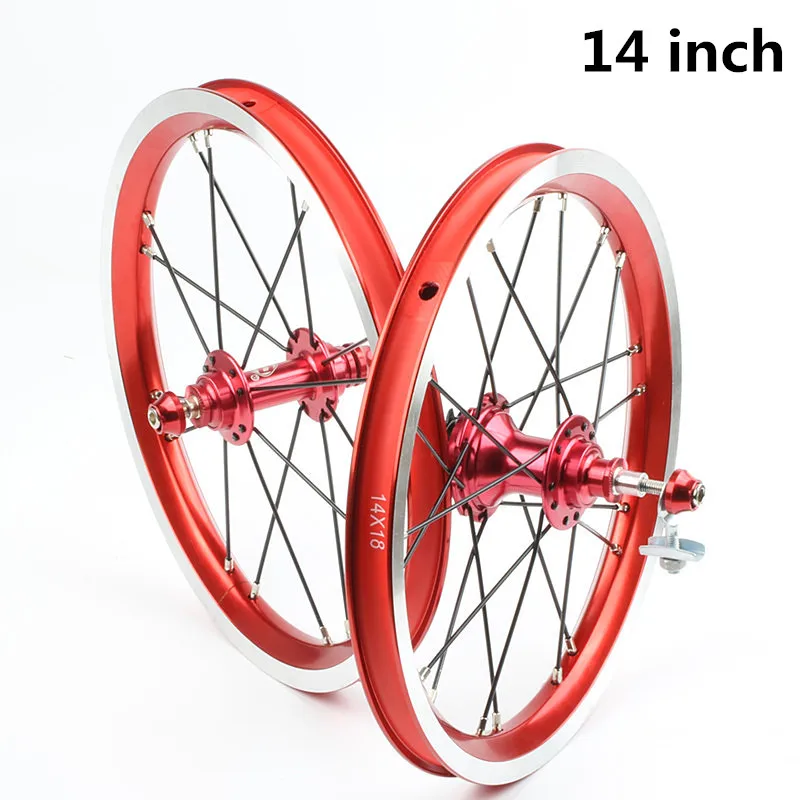 ^Cheap HIMALO Alloy Bicycle Wheelset 14 Inch Single Speeds 9T BMX Wheels Folding Bike 5 Bearings Wheel V Brake Ultra-Light Bike Parts