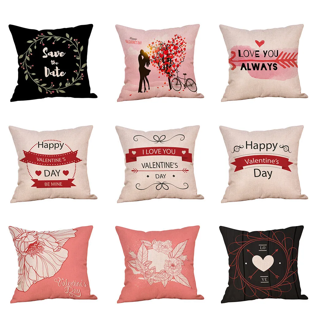 

Happy Valentine's Day Throw Pillow Case Sweet Love Square Cushion Cover Square Throw Pillow Case Cushion Cover Gift For Girlfrie