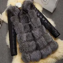 Winter warm imitation fox fur with PU coat Korean version women ‘s fox fur women’ s faux fox fur thicker warm coat J20