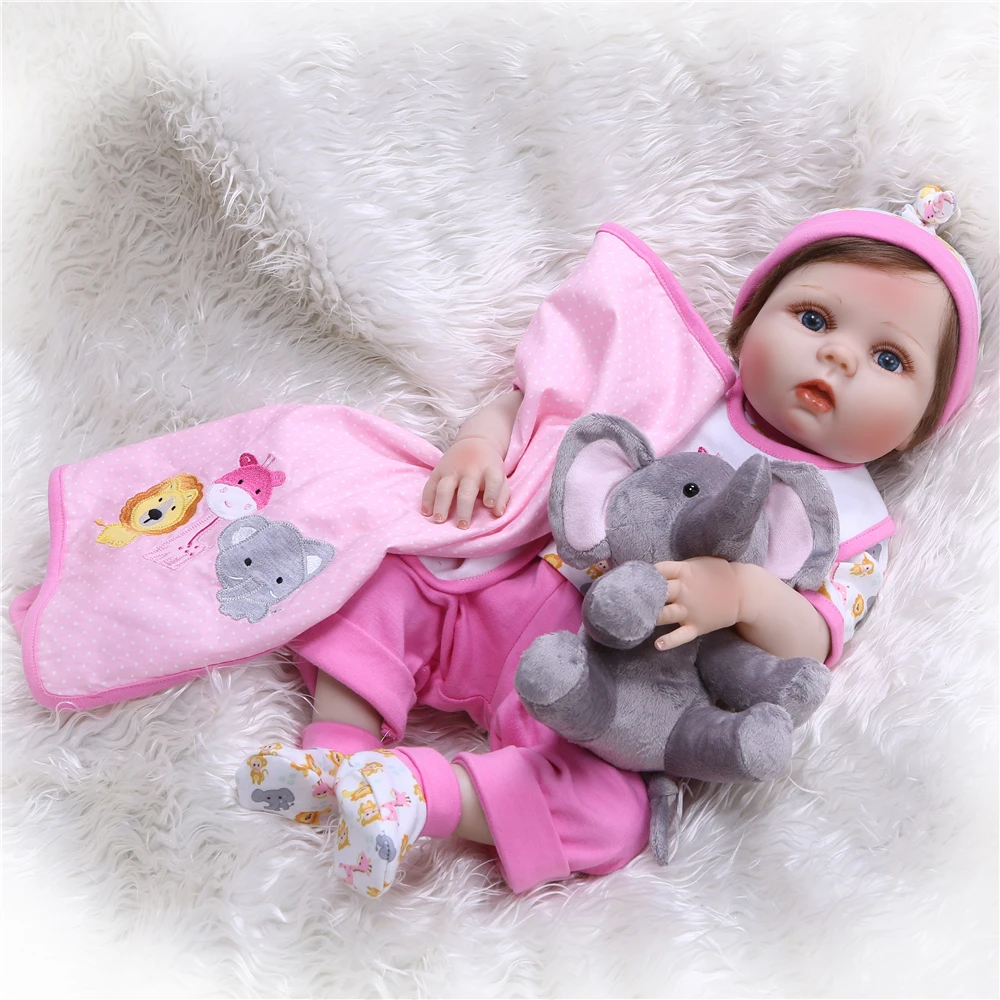 Npkколлекция 22 дюйма силиконовая кукла reborn baby doll Bonecas Реалистичная кукла Reborn для всего тела виниловая кукла bebe reborn для девочек Подарки Игрушки