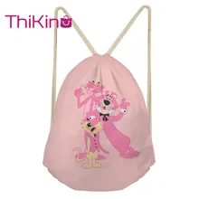 Thikin Розовая пантера Повседневное мешок на завязках сумка для девочек рюкзак для путешествий для детей ясельного возраста в мягкой обложке на низкой подошве; женские пляжные сумка со шнурком мешок