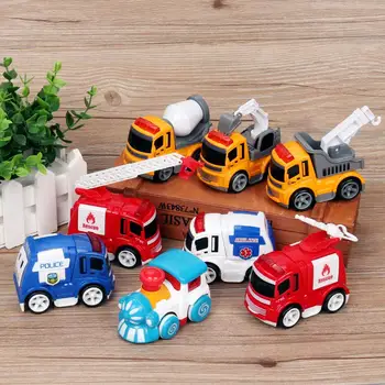 

Alloy Cartoon Inertia Fire Police Engineering Vehicle Model Series Children Baby Toys Resistance To Falling Not Easy To Damage