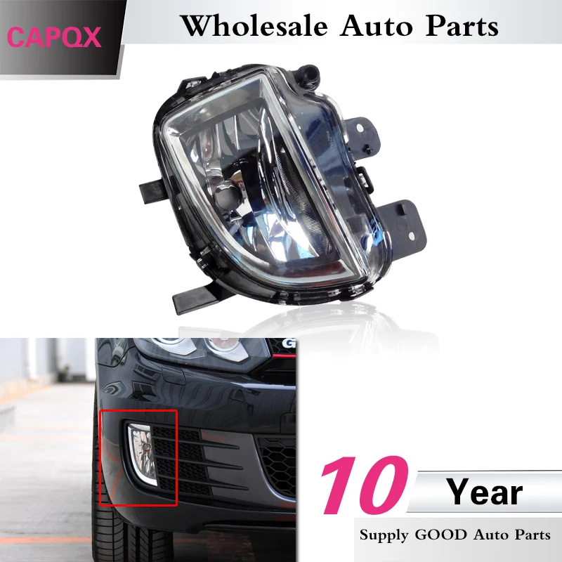 

CAPQX Front bumper Fog light foglamp For VW Golf 6 MK6 GTI 2009 2010 2011 2012 2013 Replacement Driver Fog Light