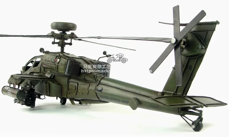 Античный оловянный самолет AH-64, украшения ручной работы, модель самолета, аксессуары, мебель, домашний декор, подарок
