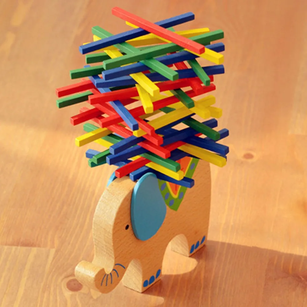 Cute Cartoon Animal Educational Elephant Camel Balancing Wooden Math Toys Beech Game Wood Balance Montessori Toys for Baby