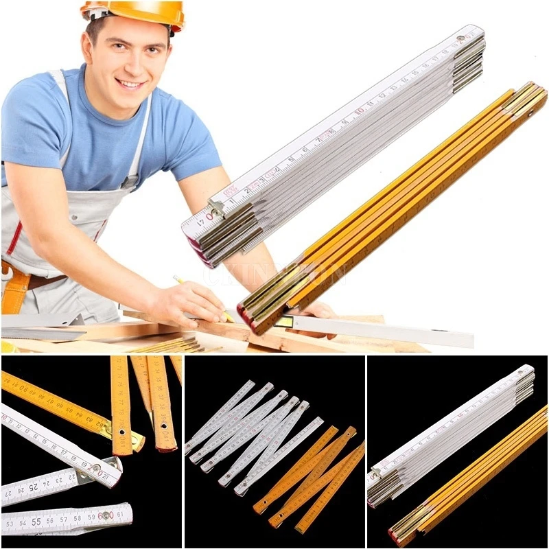 

DHL 100PCS 1/2m Men Builder Carpenter Folding Wooden Ruler Measuring Meter Tape Measure Tool